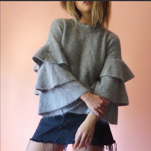Endless Rose Sweaters - Endless Rose Gray Mohair Sweater Sz XS